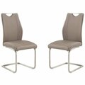 Bedding Beyond Bravo Contemporary Side Chair In Coffee and Stainless Steel BE171143